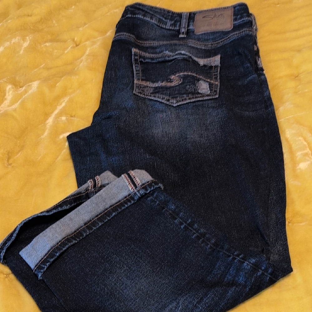 Silver Jeans Blue Ankle Cropped Denim